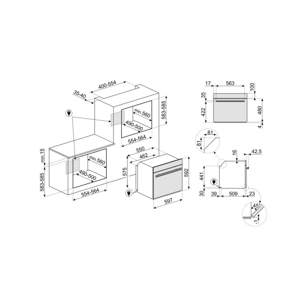 Furnace Smeg SO6604S4PNR Steam Combinado 60 cm