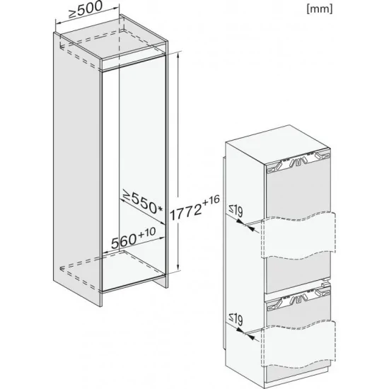 Miele KFN 7734 C | Frigo-congelatore Incasso 178cm Classe C
