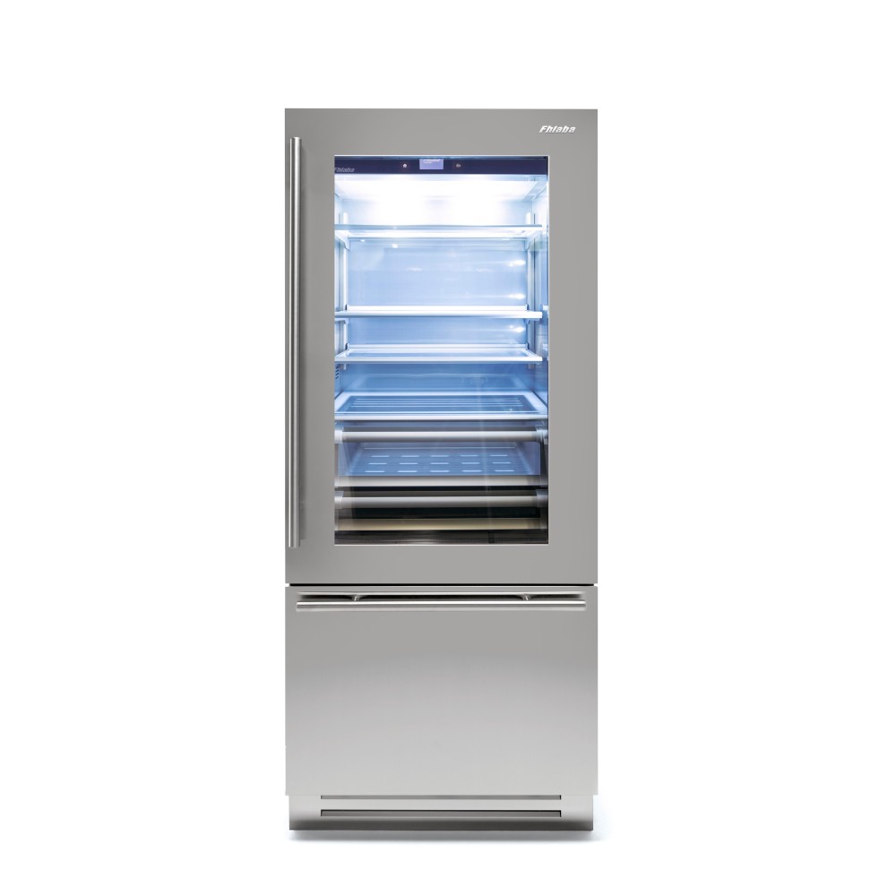 90 cm, REFRIGERATOR AND FREEZER, MODEL 0T BUILT-IN, GLASS DOOR