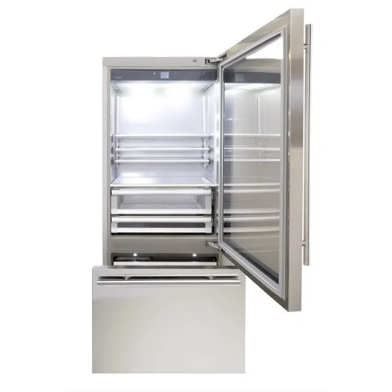 90 cm, REFRIGERATOR AND FREEZER, MODEL 0T BUILT-IN, GLASS DOOR