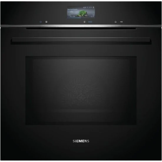 Raffinierter Kombibackofen mit integrierter Mikrowelle Siemens HM776GKB1 iQ700 Schwarz 60 x 60 cm für edle und stilvolle Küchen.