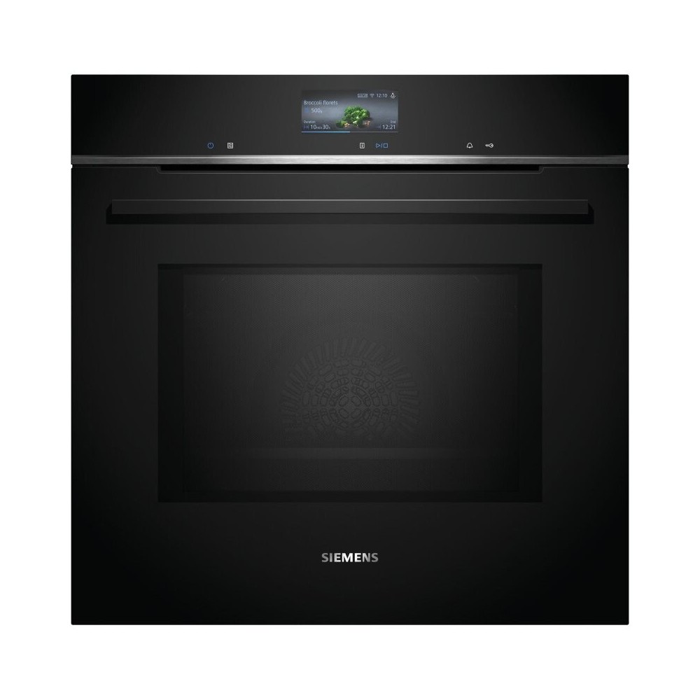 Refined combined oven with built-in microwave Siemens HM776GKB1 iQ700 Black 60 x 60 cm for classy and stylish kitchens.