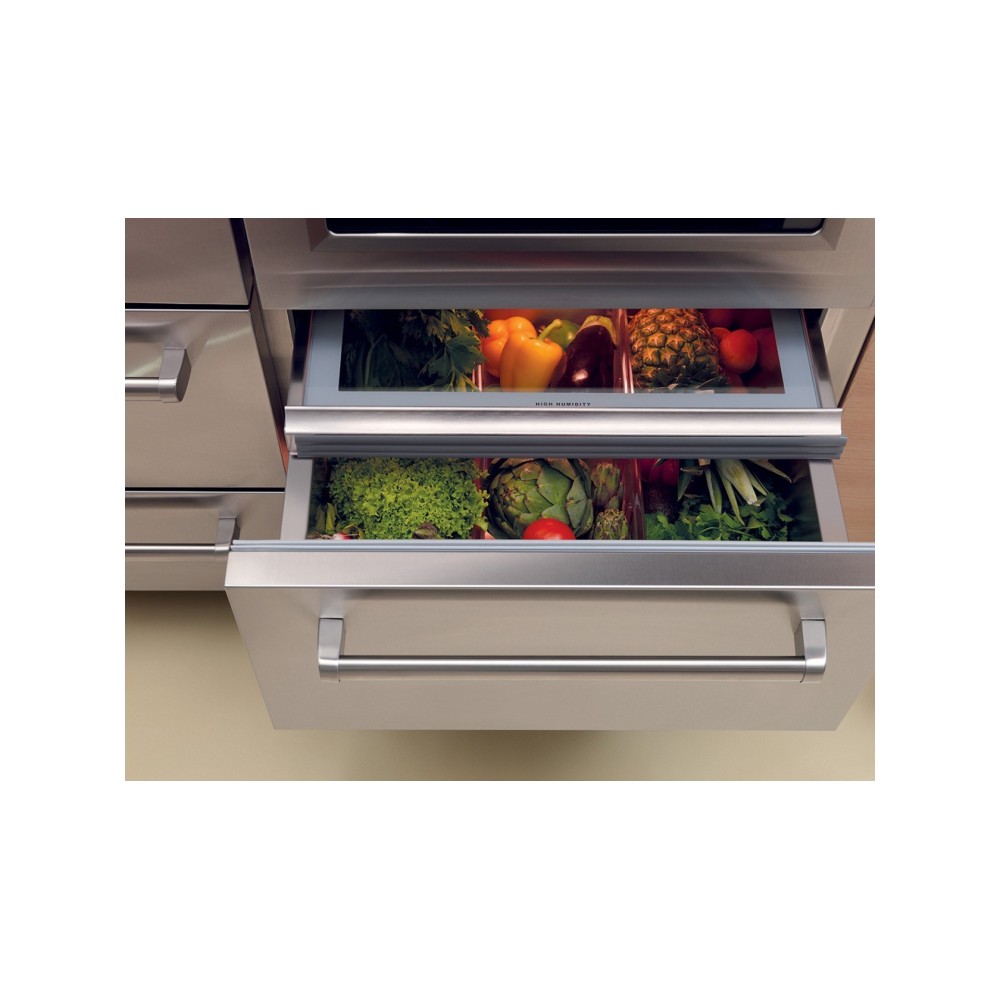 Refrigerador/congelador de acero inoxidable profesional con máquina de hielo.