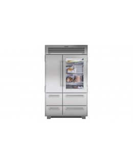 réfrigérateur/congélateur avec machine à glaçons et porte vitrée