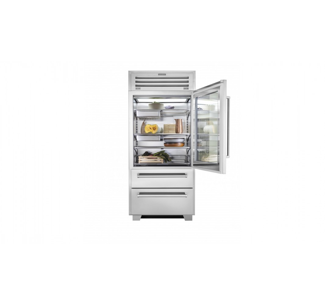 frigorífico/congelador de acero inoxidable con heladera
