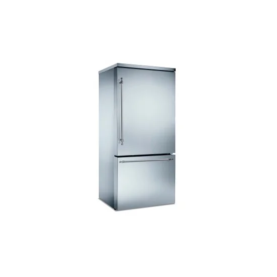 bottom mount refrigerator with internal water dispenser and icemaker panelled total stainless steel Elegance handles Ilve