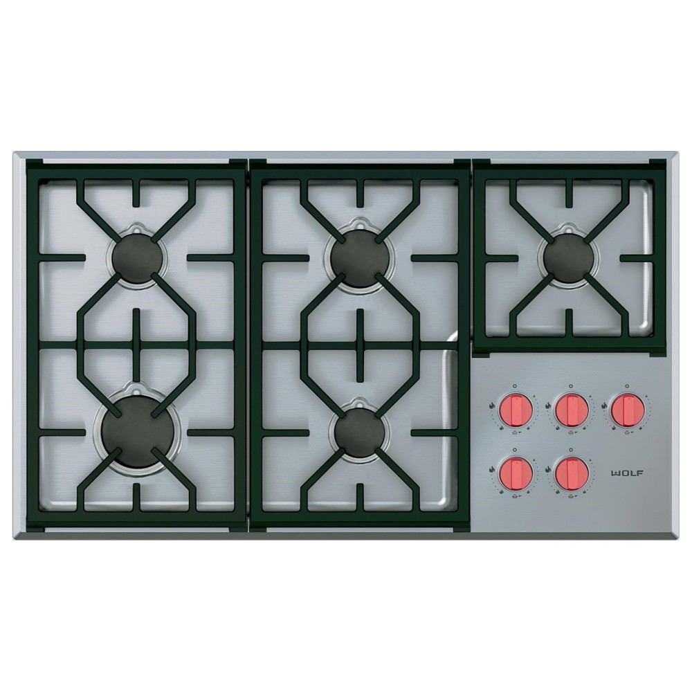 cocina de gas en línea profesional 5 fuegos