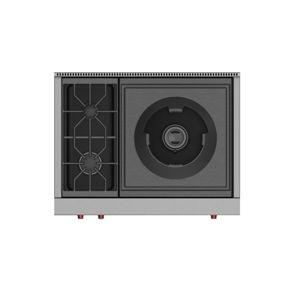 Professionelles Gaskochfeld: 2 Brenner, Wok-Brenner“