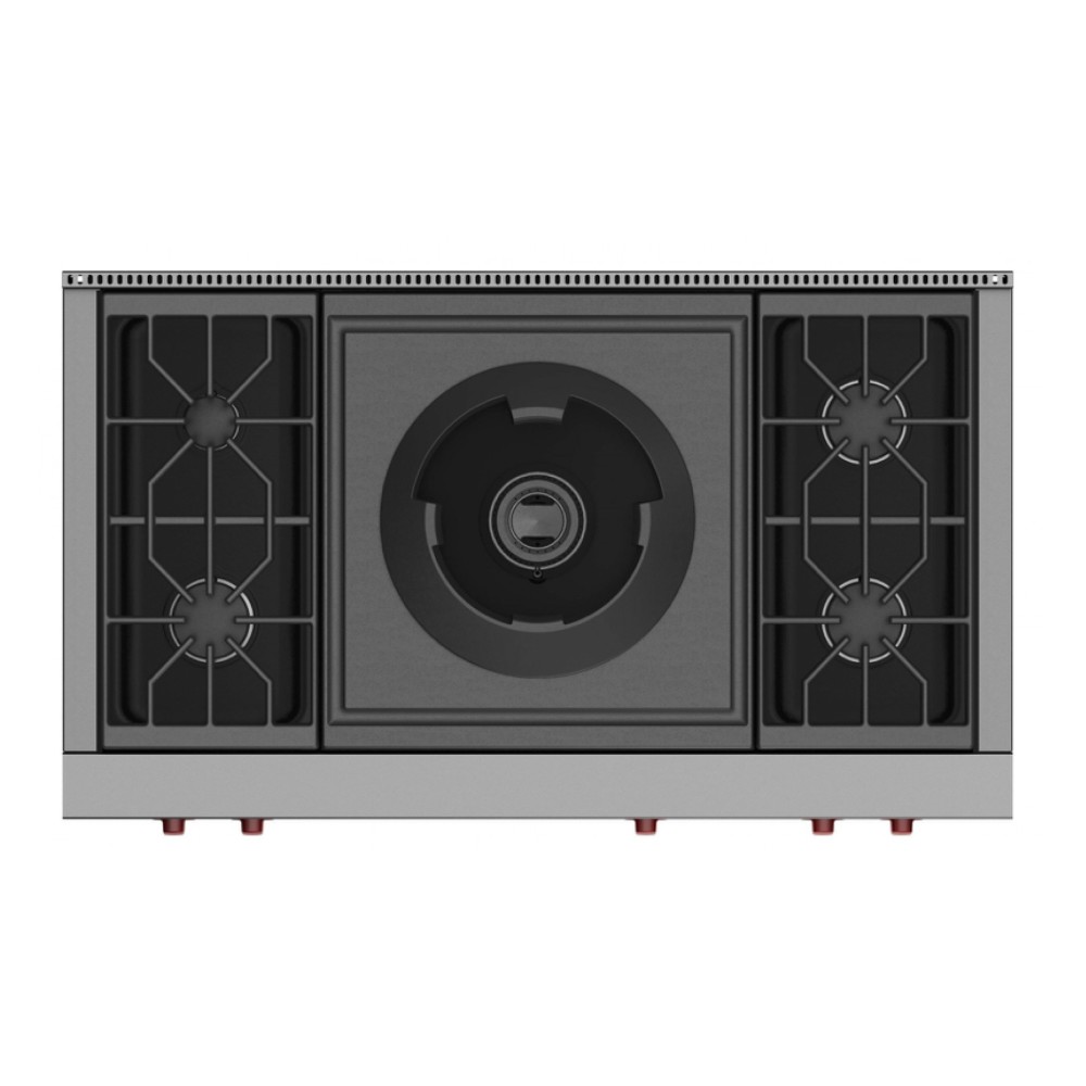 Plan de cocina de gas profesional: 4 cocinas + wok.