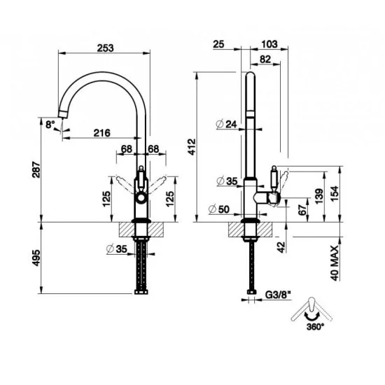 Gessi 60620 VENTI20 - Semiprofessioneller Rotationsmischer | DueG Store