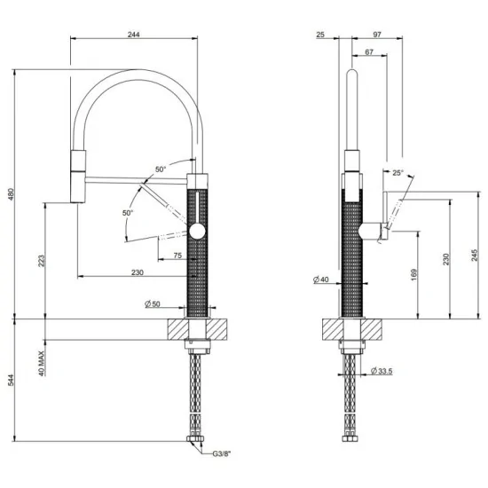 Gessi 60012 - Miscelatore Semiprofessionale per Cucina | DueG Store