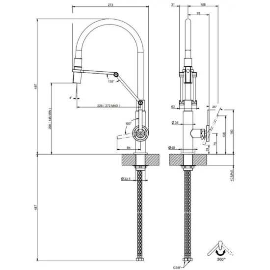 Gessi 60205 - Miscelatore Semiprofessionale Resistente | DueG Store