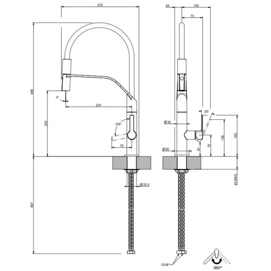 Gessi 60005 - Miscelatore Semiprofessionale Resistente | DueG Store
