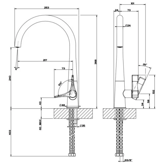 Gessi 17151 Mixer Lavello с Canna Girevole: предложения Duegstore.com