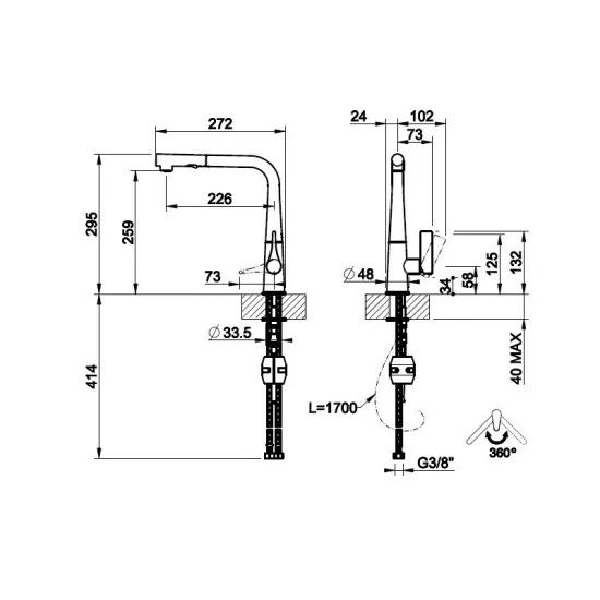 Gessi 17177 Miscelatore Lavello Cucina con Doccetta: Offerte | Duegstore.com