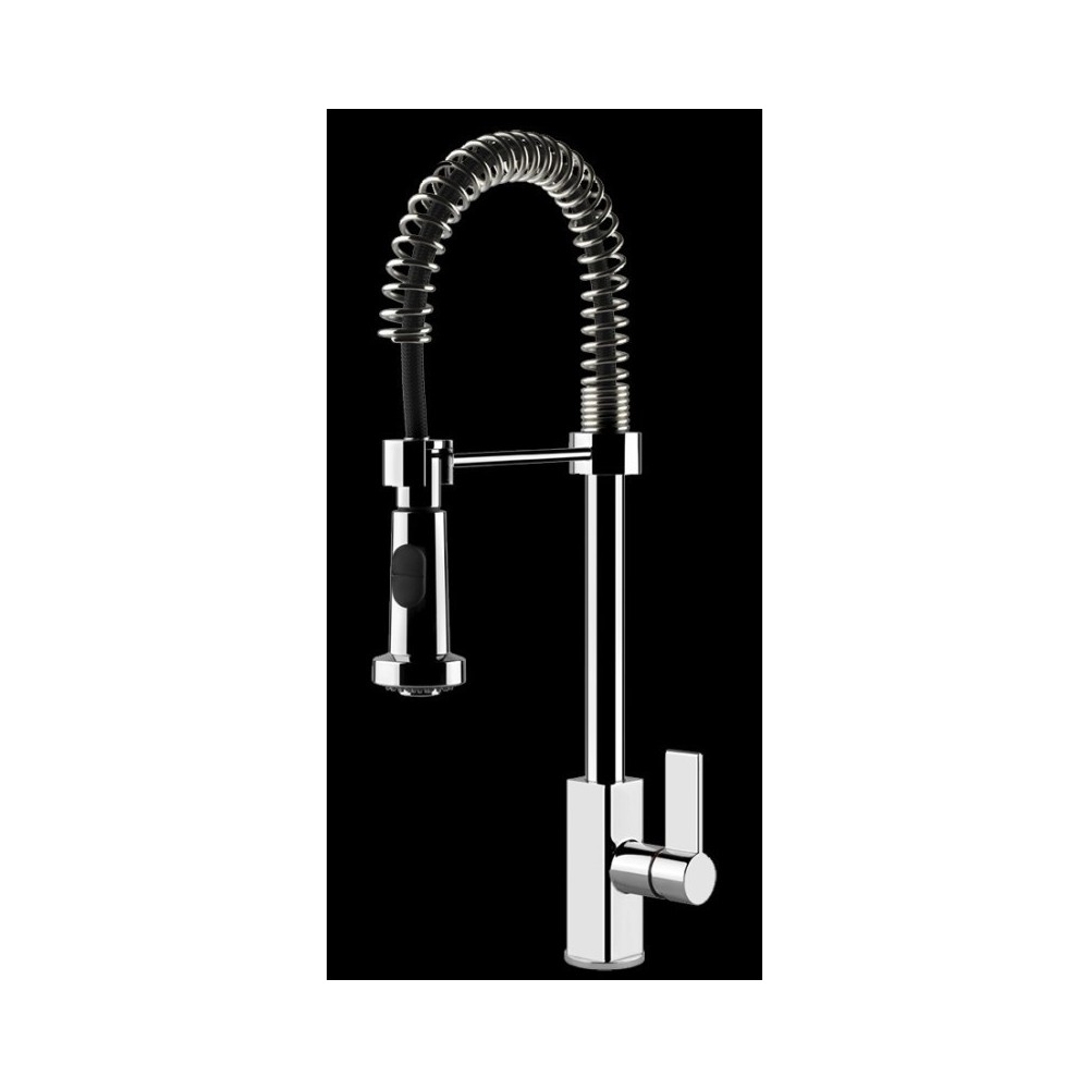 Semi pro single lever mixer with pull-out hand shower Product by Gessi.