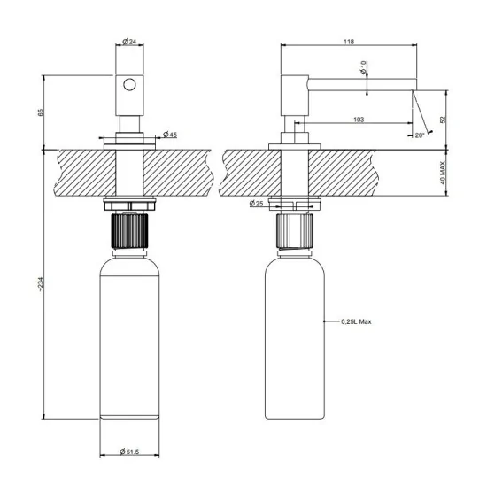 Dispenser Sapone Gessi - Design Moderno e Funzionale - Carica dall'Alto