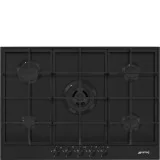 Einfachheit und Eleganz: Smeg PX375MB Kochfeld mit 75 cm zentralem Wok in Mattschwarz für eine Küche mit einzigartigem Design.