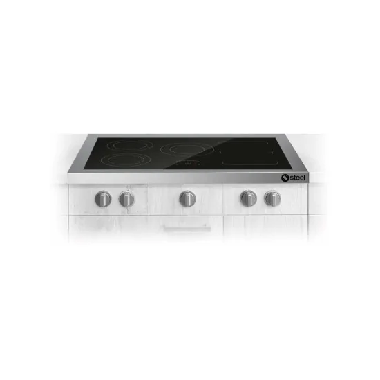 Table de cuisson en acier E9P-5FI : technologie à induction, design élégant et fonctions de sécurité