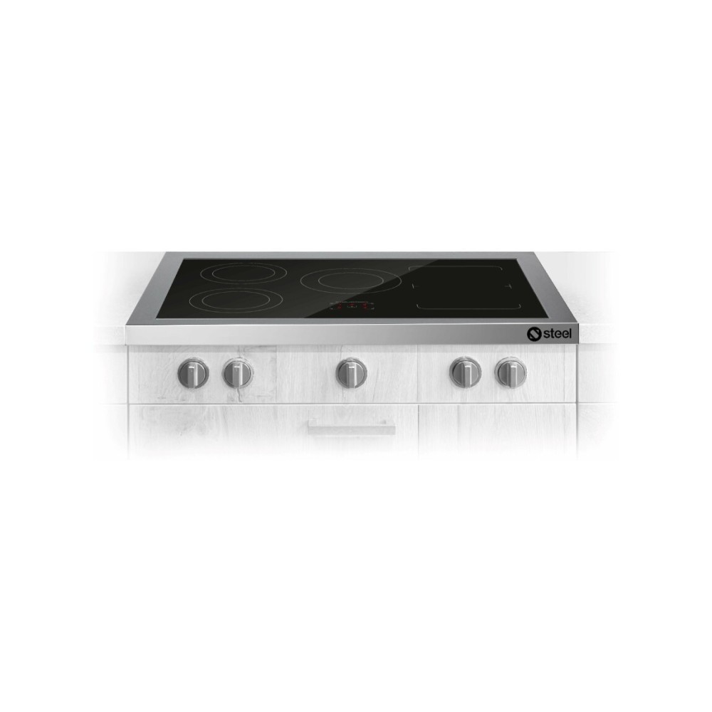Table de cuisson en acier E9P-5FI : technologie à induction, design élégant et fonctions de sécurité