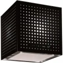 Die schwarze Wand des Falmec RUBIK E.ION Systems ist eine wandmontierte Dunstabzugshaube mit modernem und elegantem Design.