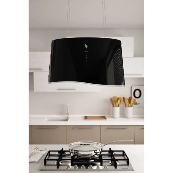 Falmec MARE E.ION E.ion System black island 66 cm: the extractor hood that eliminates odors