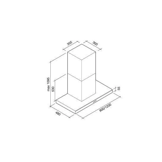 Mur en acier Falmec lumina NRS 120 cm
