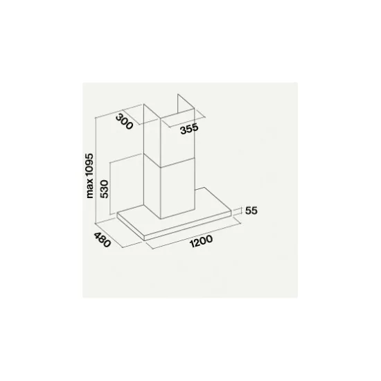 Falmec lumina NRS 120 cm mur noir