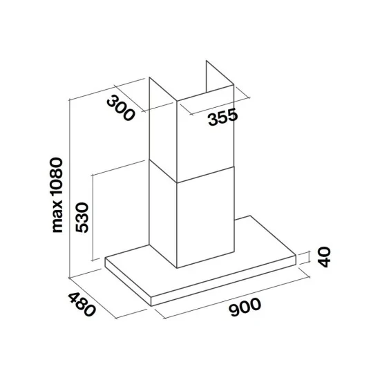 Falmec LUMEN NRS Silence mur 90 cm
