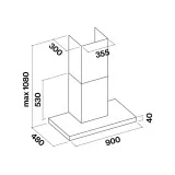 Falmec LUMEN NRS Silence mur 90 cm
