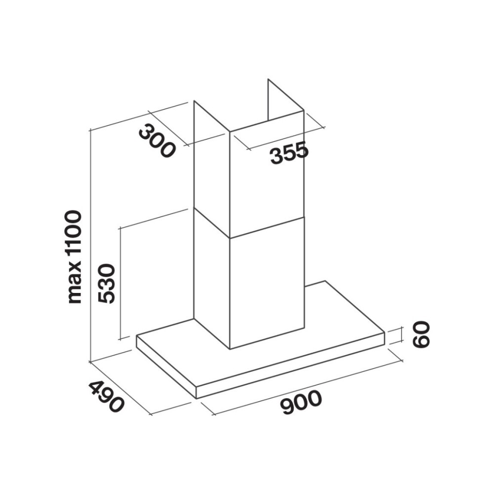 falmec plane white cappa a parete 90 cm