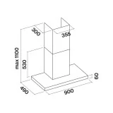 falmec plane white cappa a parete 90 cm