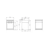 Сталь GQP7S Worktop cm. 70 с ящиком и дверью