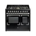 Steel X10FF-6 Oxford - Cucina Professionale 100cm, Doppio Forno : Colore - nero BA