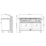 Cucina Lofra Dolcevita 150 cm | Doppio Forno Elettrico 101L + 72L | 6 Fuochi Gas
