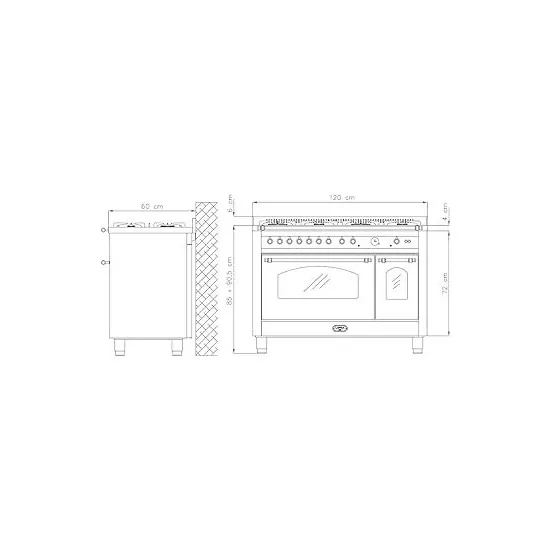 Lofra 120x60 Cuisine avec double four et 7 brûleurs | Professionnelle et excellente !