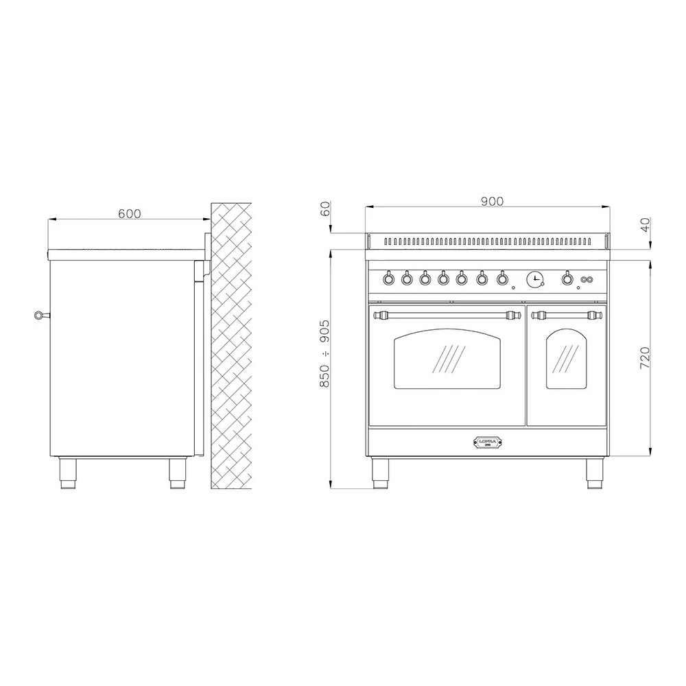 Lofra Dolcevita 90cm Silencio Cocina Inducción Silencio Doble Oven Silencio 5 Zona