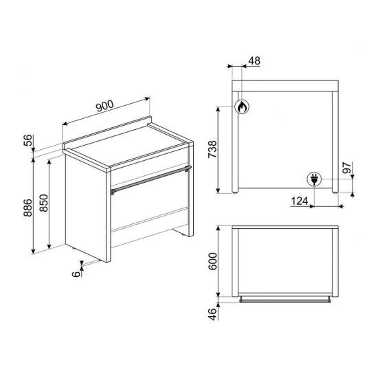 Lofra Col roulé 90cm |Cuisinière à induction |Four simple |Classique