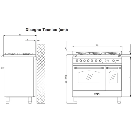 Lofra Dolcevita 90: horno doble de gas de cocina - Elegancia y rendimiento