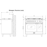Lofra Dolcevita 90: Cucina a Gas Doppio Forno - Eleganza e Prestazioni