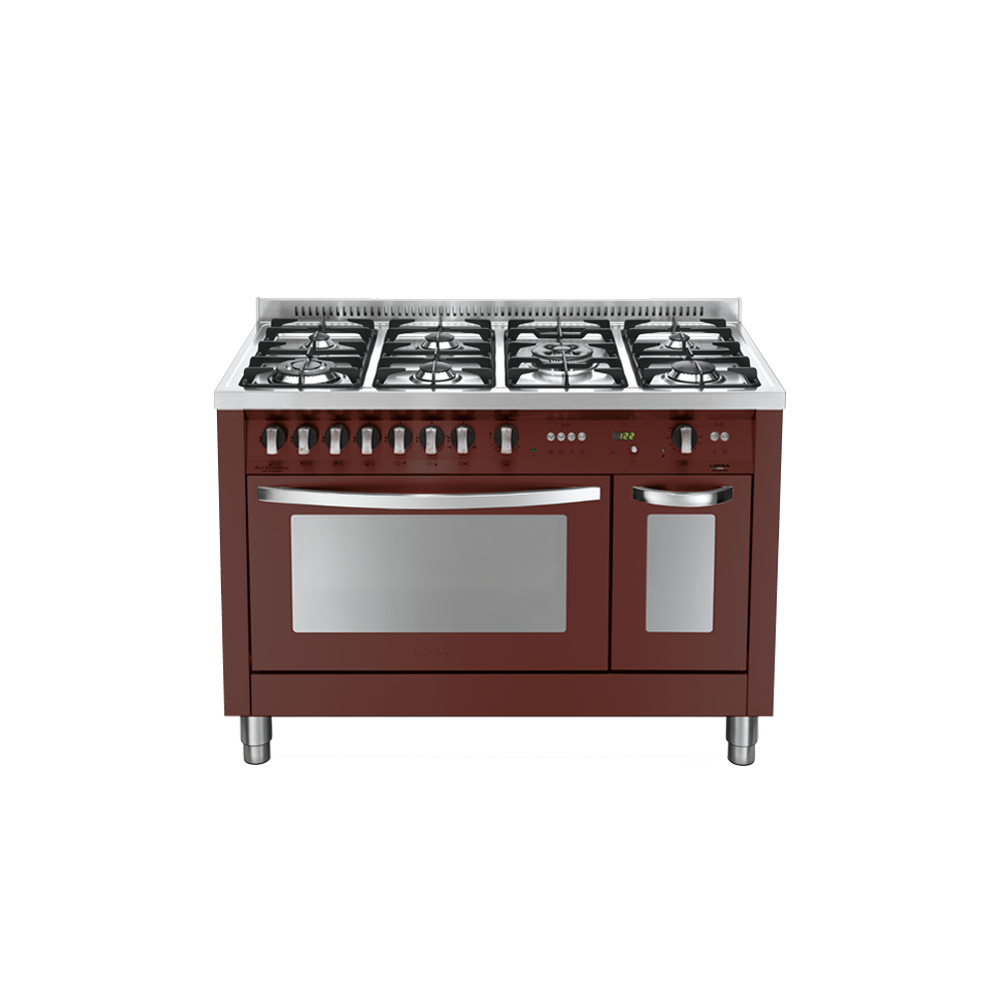 Cocina Lofra PRD126GV+E/2CI Rojo Burdeos 120cm | Horno Gas Ventilado + Eléctrico