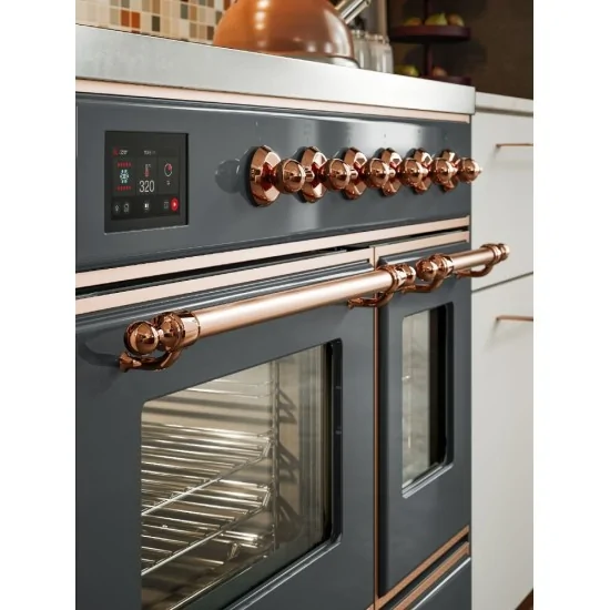 ILVE MD10N – Frei stehende Kochstelle 100 cm, Doppelbackofen, 5 konfigurierbare Versionen (Gas/Induktion)