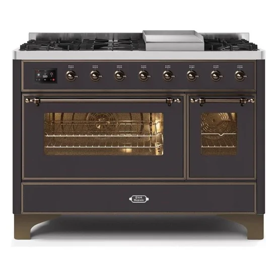 ILVE M12N – Frei stehende Kochstelle 120 cm, Doppelbackofen, 5 konfigurierbare Versionen (Gas/Induktion)