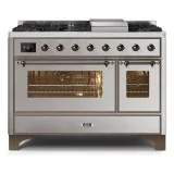 ILVE M12N – Frei stehende Kochstelle 120 cm, Doppelbackofen, 5 konfigurierbare Versionen (Gas/Induktion)