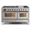 ILVE M15N – Placa de cocción libre 150 cm, doble horno (80 + 60 cm), 3 versiones configurables