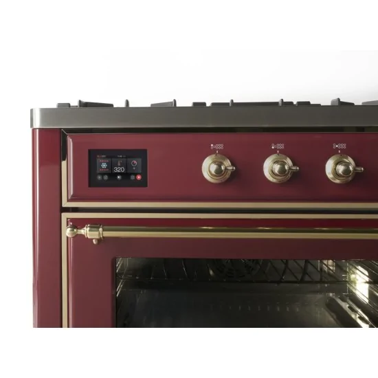 ILVE M15N Frei stehende Kochstelle 150 cm Doppelbackofen 80+60 cm | 3 Profi-Versionen | Touch A+ Majestic