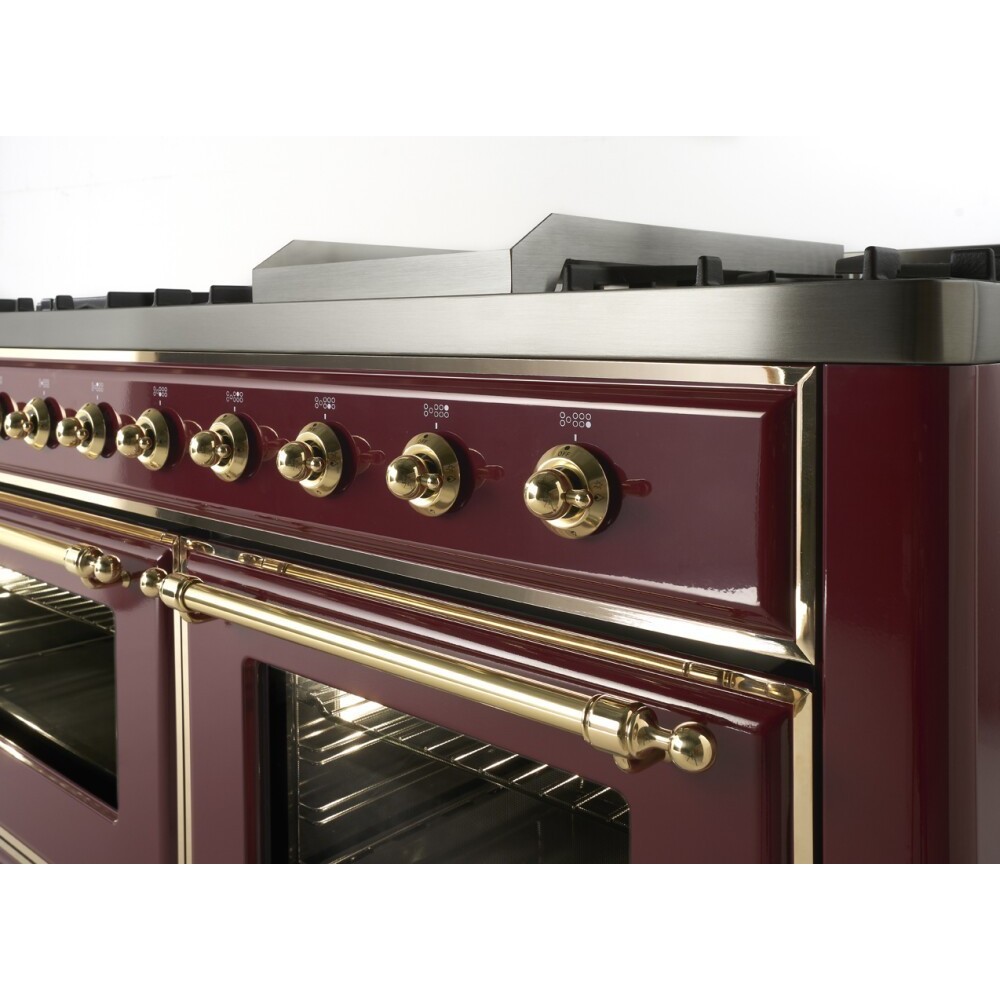 ILVE M15N – Frei stehende Kochstelle 150 cm, Doppelbackofen (80 + 60 cm), 3 konfigurierbare Versionen