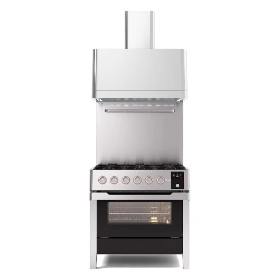 PM09 Freestanding Hob – 6 Gas Burners + 80 cm Oven – Stainless Steel