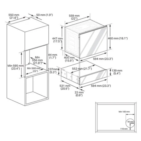 SKSWD2401S | Temperatur einstellbar | Liege- und Niedrigtemperaturbelegung