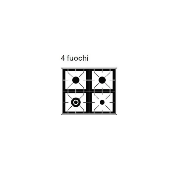 Cucina ILVE Nostalgie P07N - 4 Fuochi Gas e Forno Multifunzione 65L, Classe A+